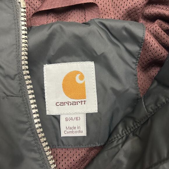 Carhartt Women’s Jacket Size Small Black Hooded Windbreaker Full Zip Mesh Lining - Picture 5 of 9